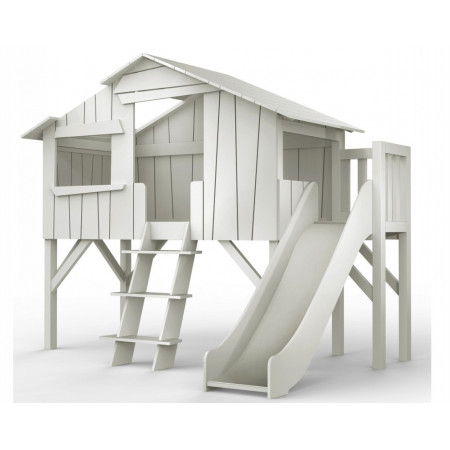 Mathy by Bols Loft Bed With Slide Tree- House Bunk - Bed Cottage - House Bed