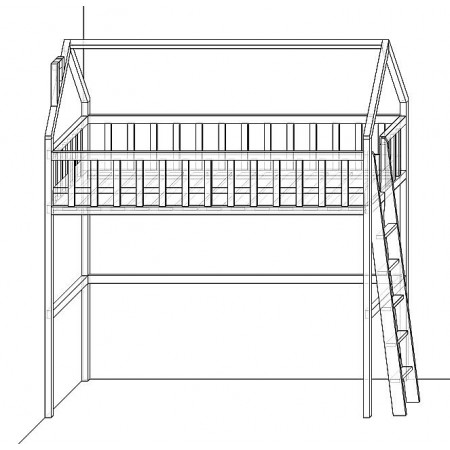 Bunk bed / loft bed  JUNI with rungs